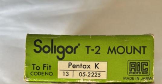 SOLIGOR T-2 MOUNT PER PENTAX K