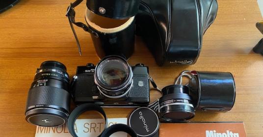 Minolta SRT completa di obbiettivi Minolta SRT completa di obbiettivi